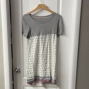Roxy Gray and White Casual Kids Dress